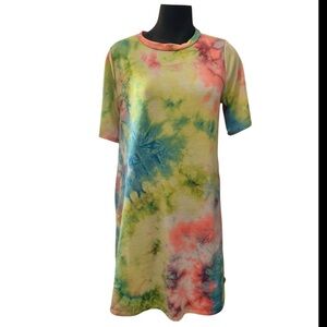 Lime & Chili Colorful Tie-Dye Tee Shirt Dress
